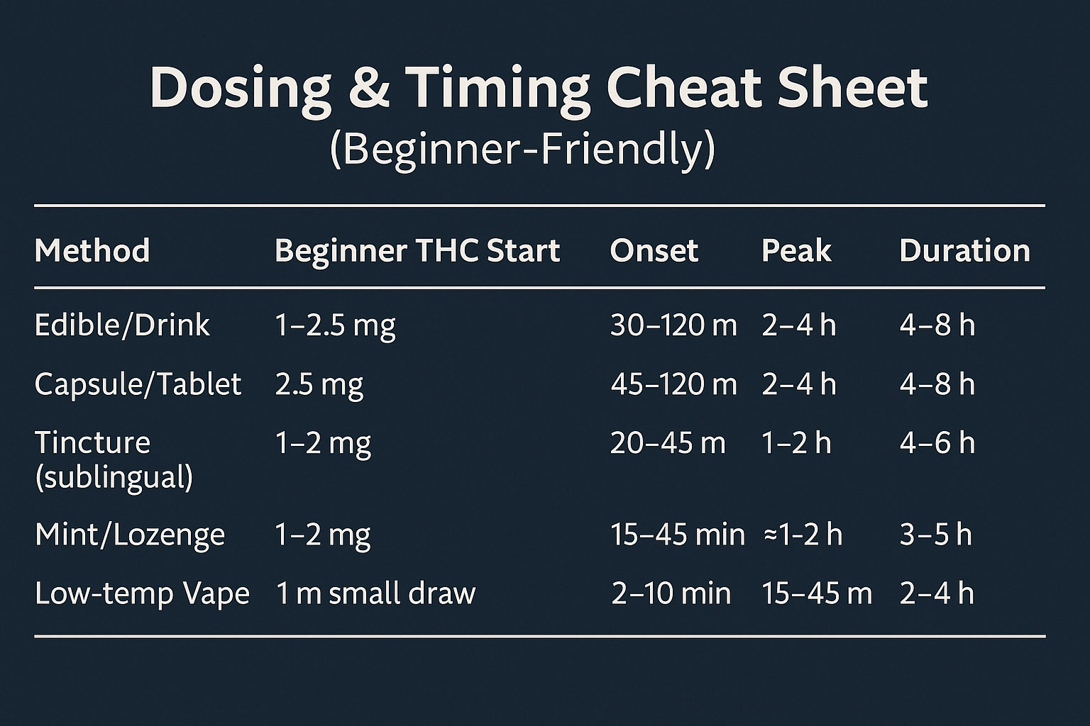 dosing & timing cheat sheet dosing & timing cheat sheet
